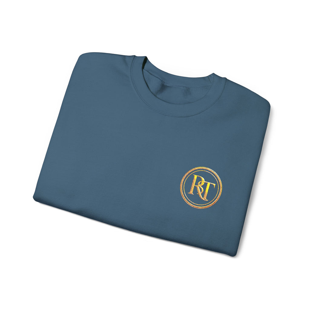 Gold Foil Monogram Crewneck Sweatshirt — Elegant Initial Pullover
