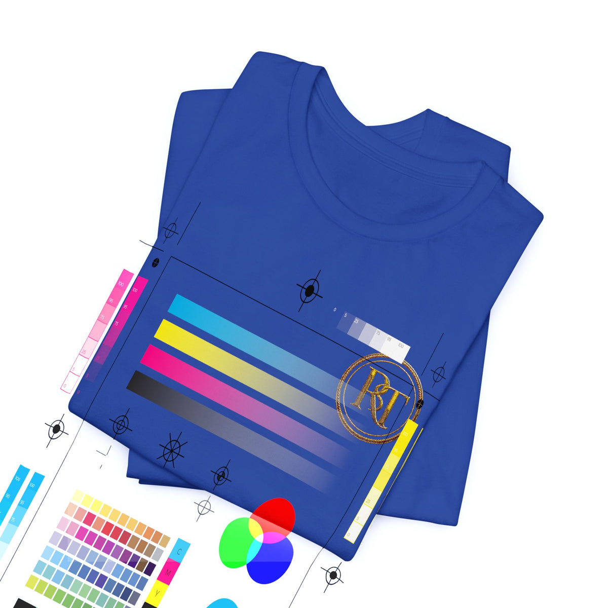 R+ Floral Monogram Tee — Elegant Initials Pocket T-Shirt