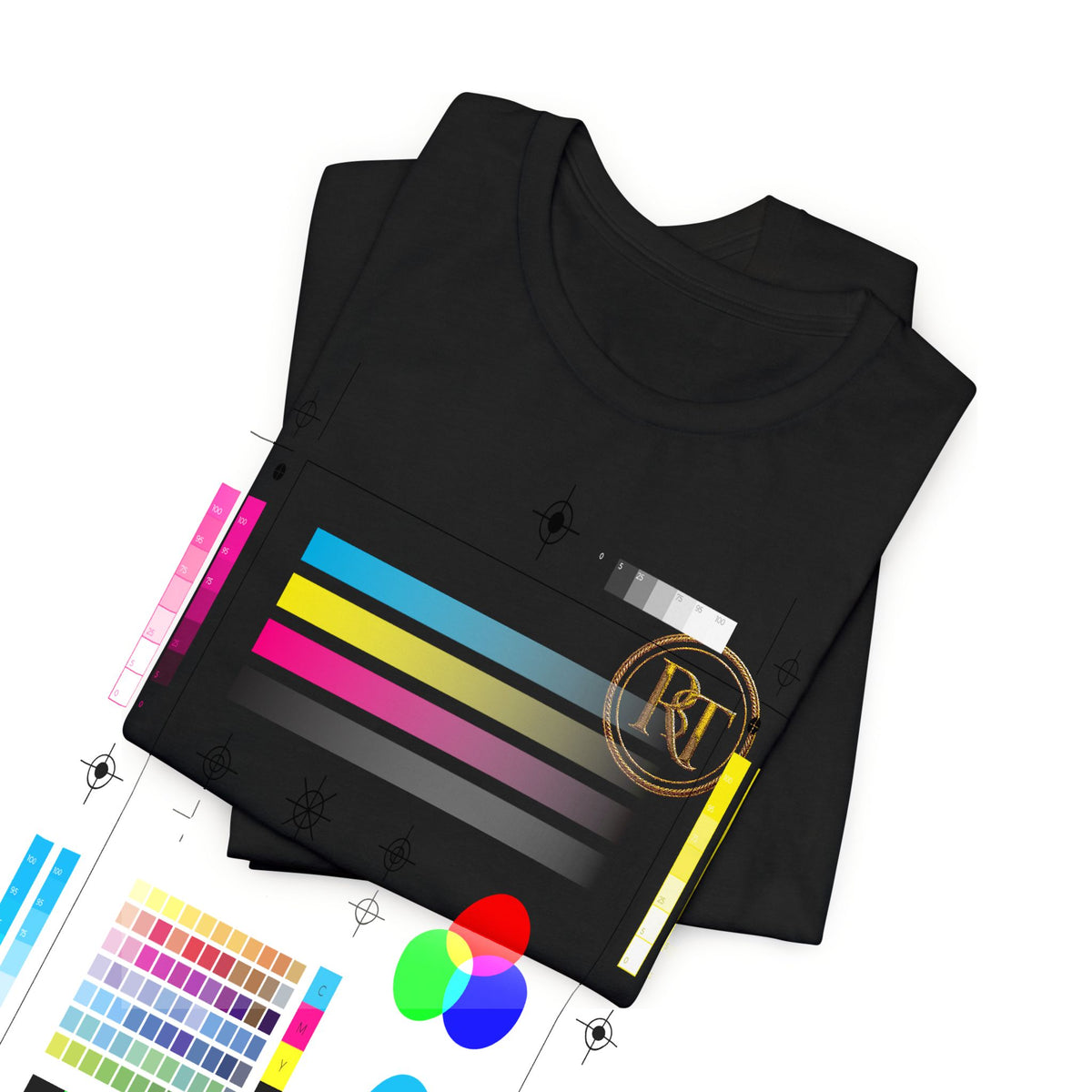 R+ Floral Monogram Tee — Elegant Initials Pocket T-Shirt