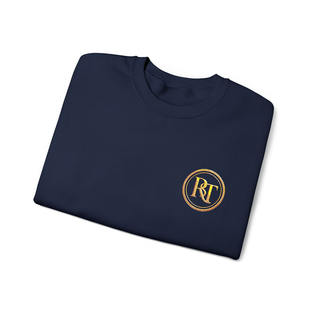 Gold Foil Monogram Crewneck Sweatshirt — Elegant Initial Pullover