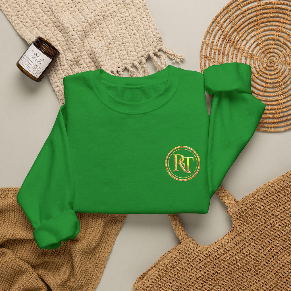 Gold Foil Monogram Crewneck Sweatshirt — Elegant Initial Pullover