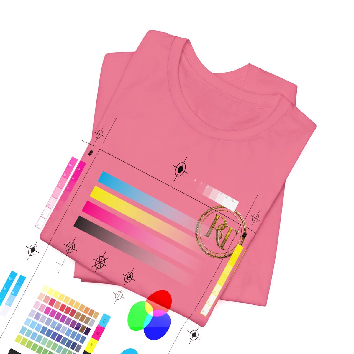 R+ Floral Monogram Tee — Elegant Initials Pocket T-Shirt