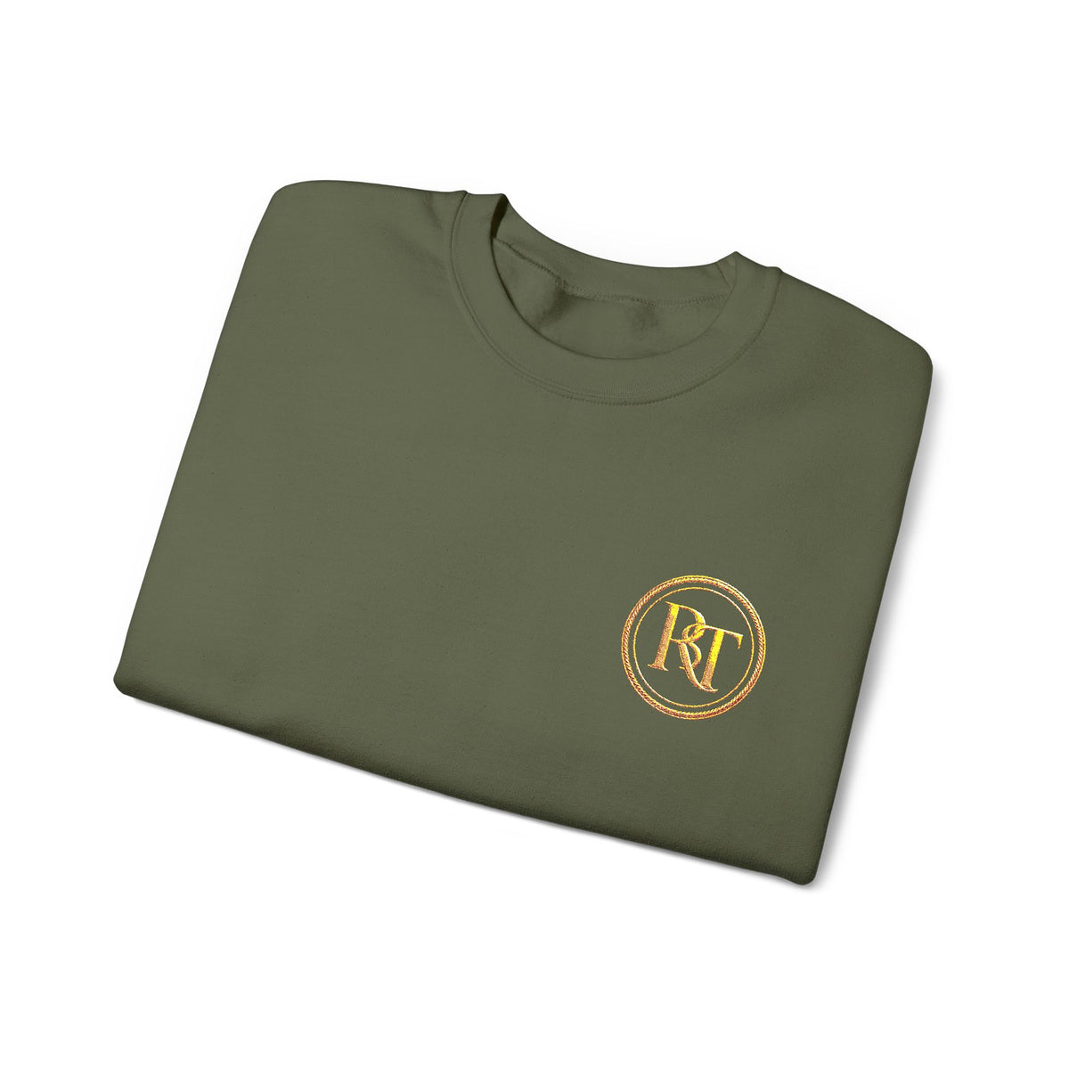 Gold Foil Monogram Crewneck Sweatshirt — Elegant Initial Pullover