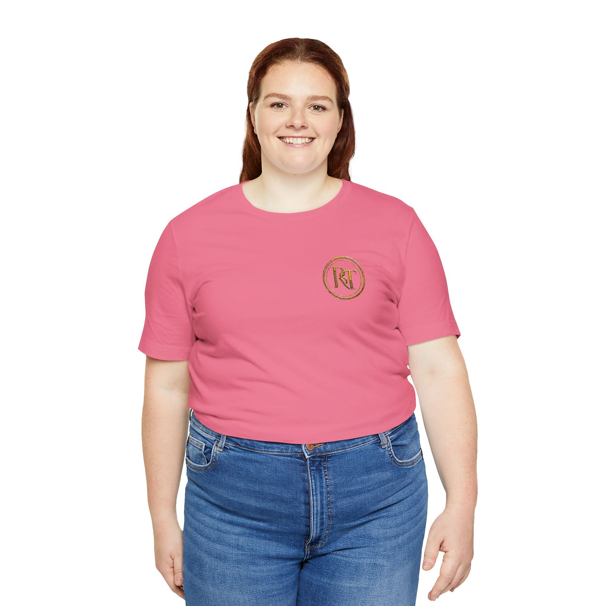 R+ Floral Monogram Tee — Elegant Initials Pocket T-Shirt