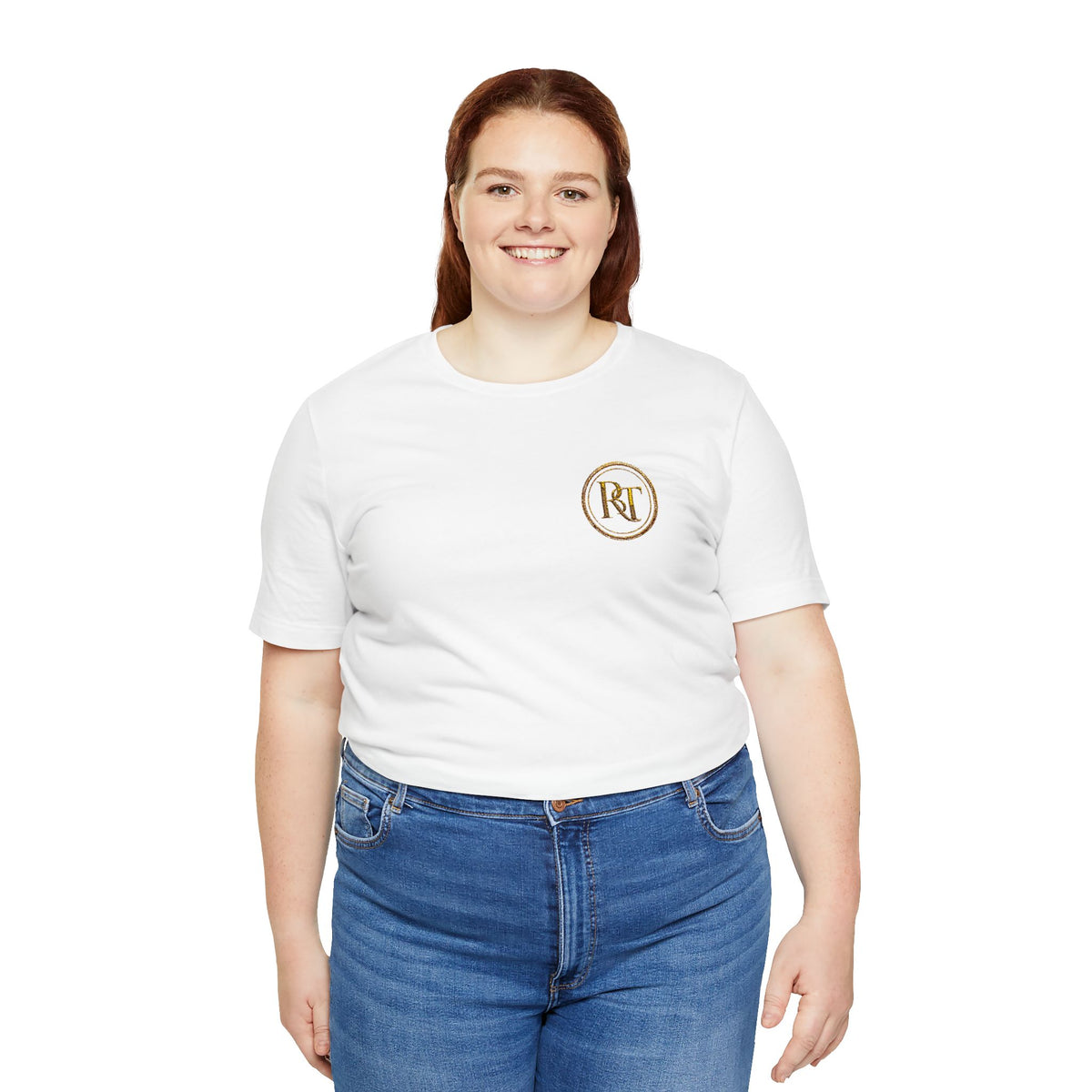 R+ Floral Monogram Tee — Elegant Initials Pocket T-Shirt