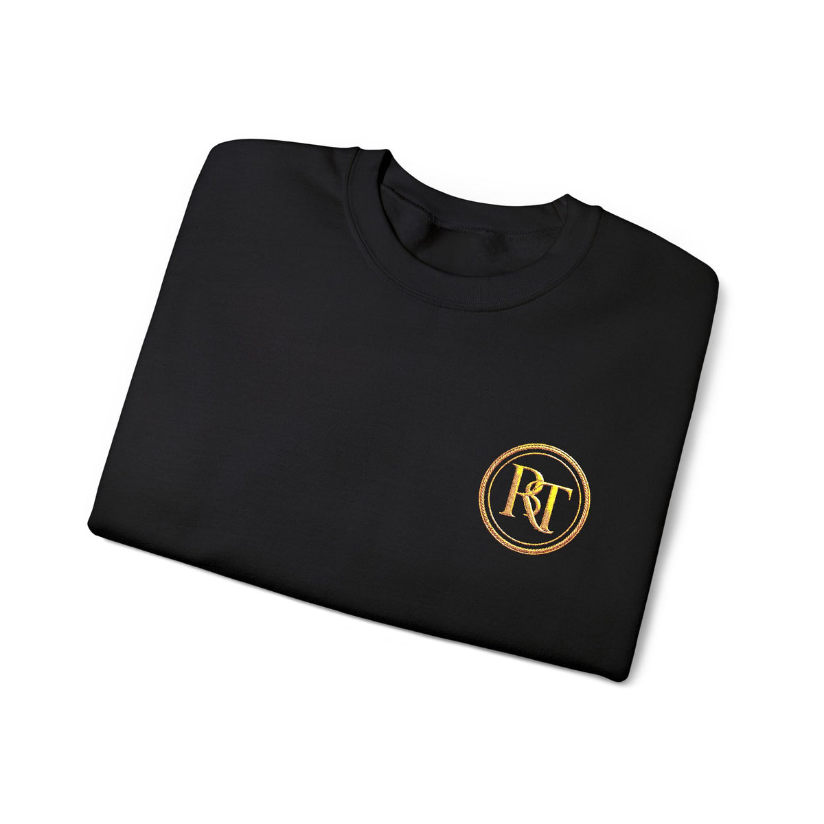 Gold Foil Monogram Crewneck Sweatshirt — Elegant Initial Pullover