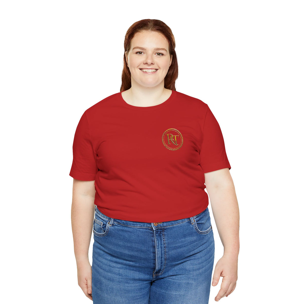 R+ Floral Monogram Tee — Elegant Initials Pocket T-Shirt