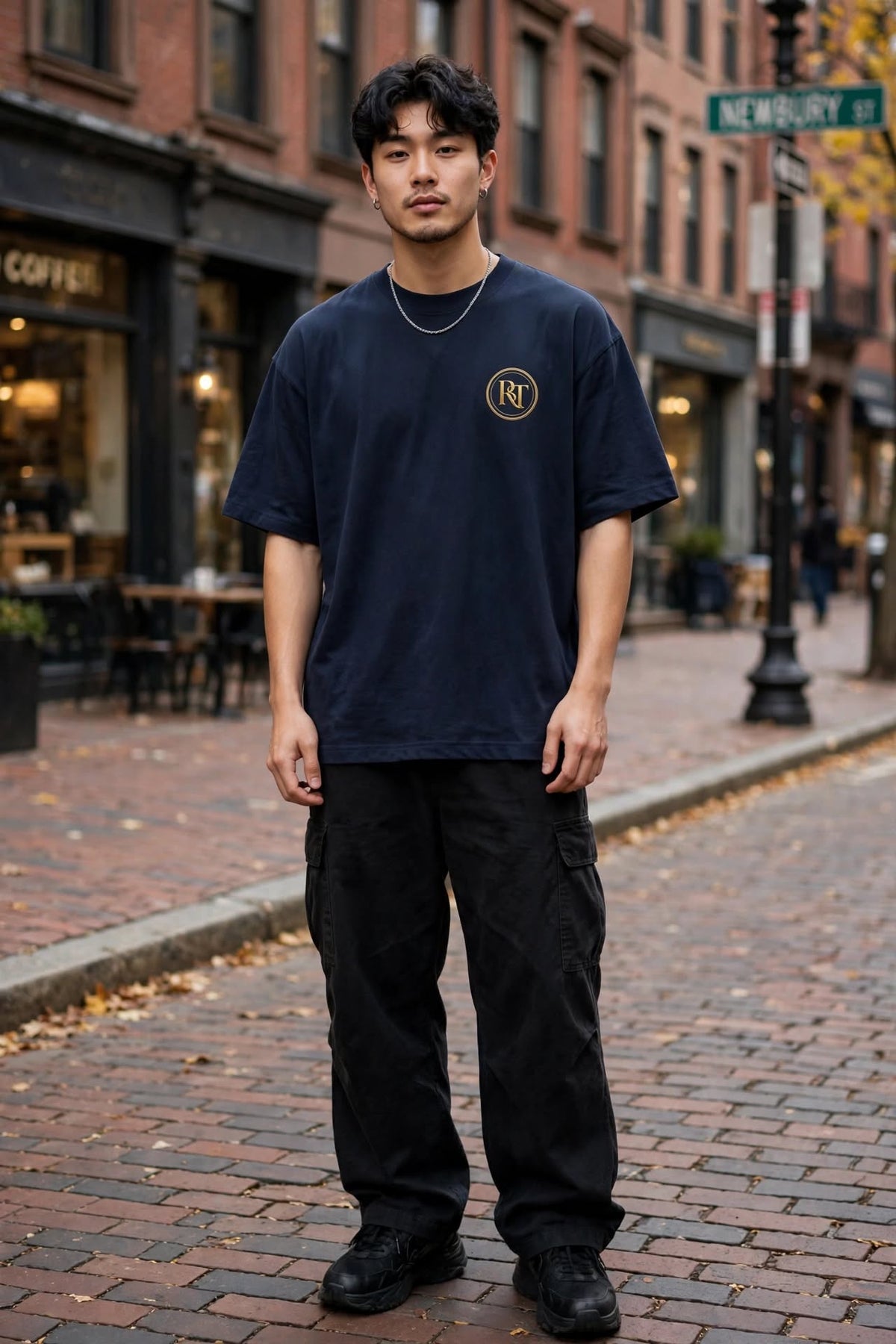 Boston Luxe RT Gold Boxy Tee - Heavyweight Oversized Collection