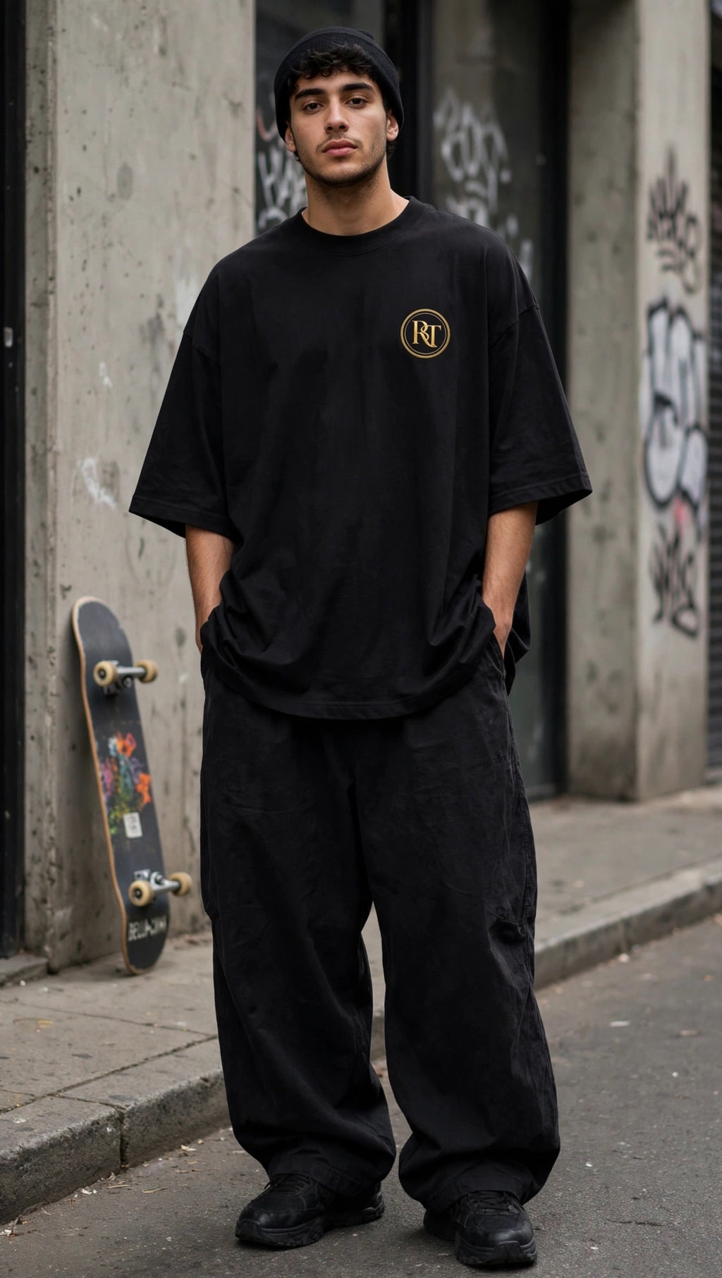 Boston Luxe RT Gold Boxy Tee - Heavyweight Oversized Collection