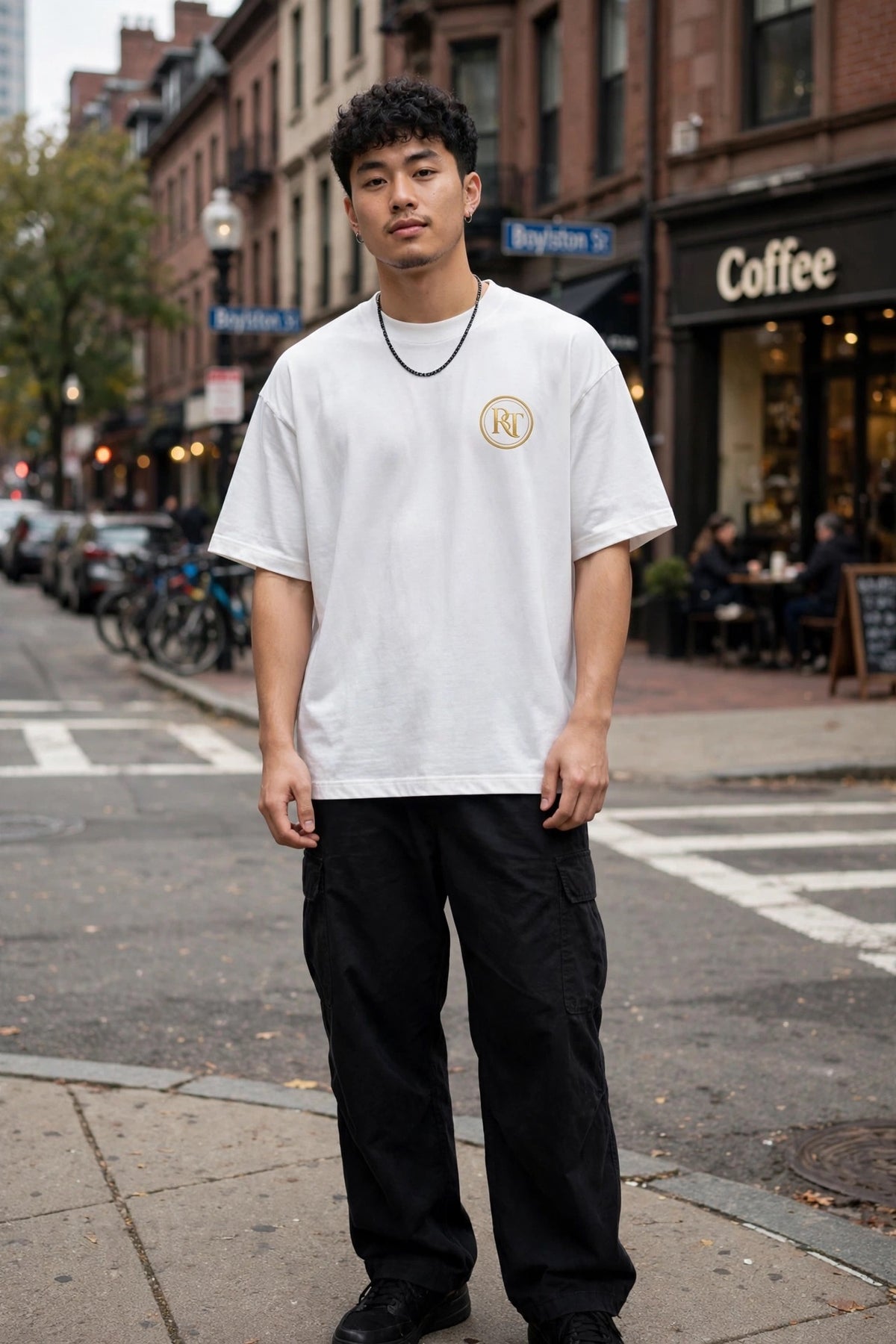 Boston Luxe RT Gold Boxy Tee - Heavyweight Oversized Collection