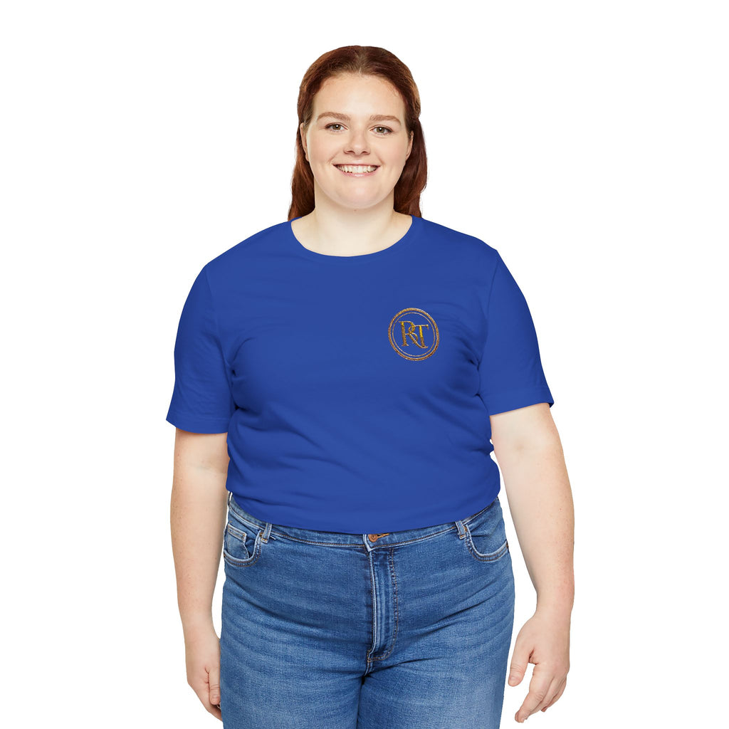 R+ Floral Monogram Tee — Elegant Initials Pocket T-Shirt