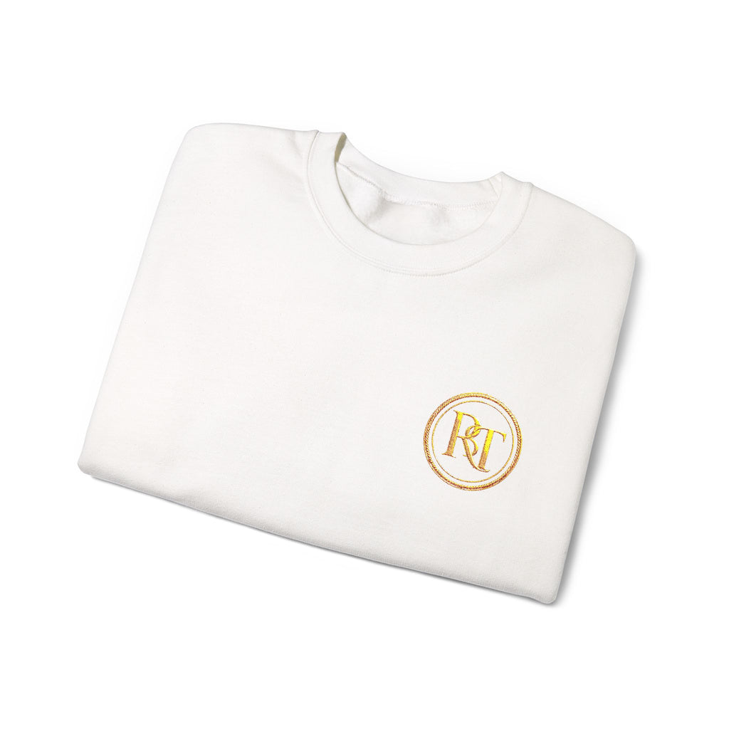 Gold Foil Monogram Crewneck Sweatshirt — Elegant Initial Pullover