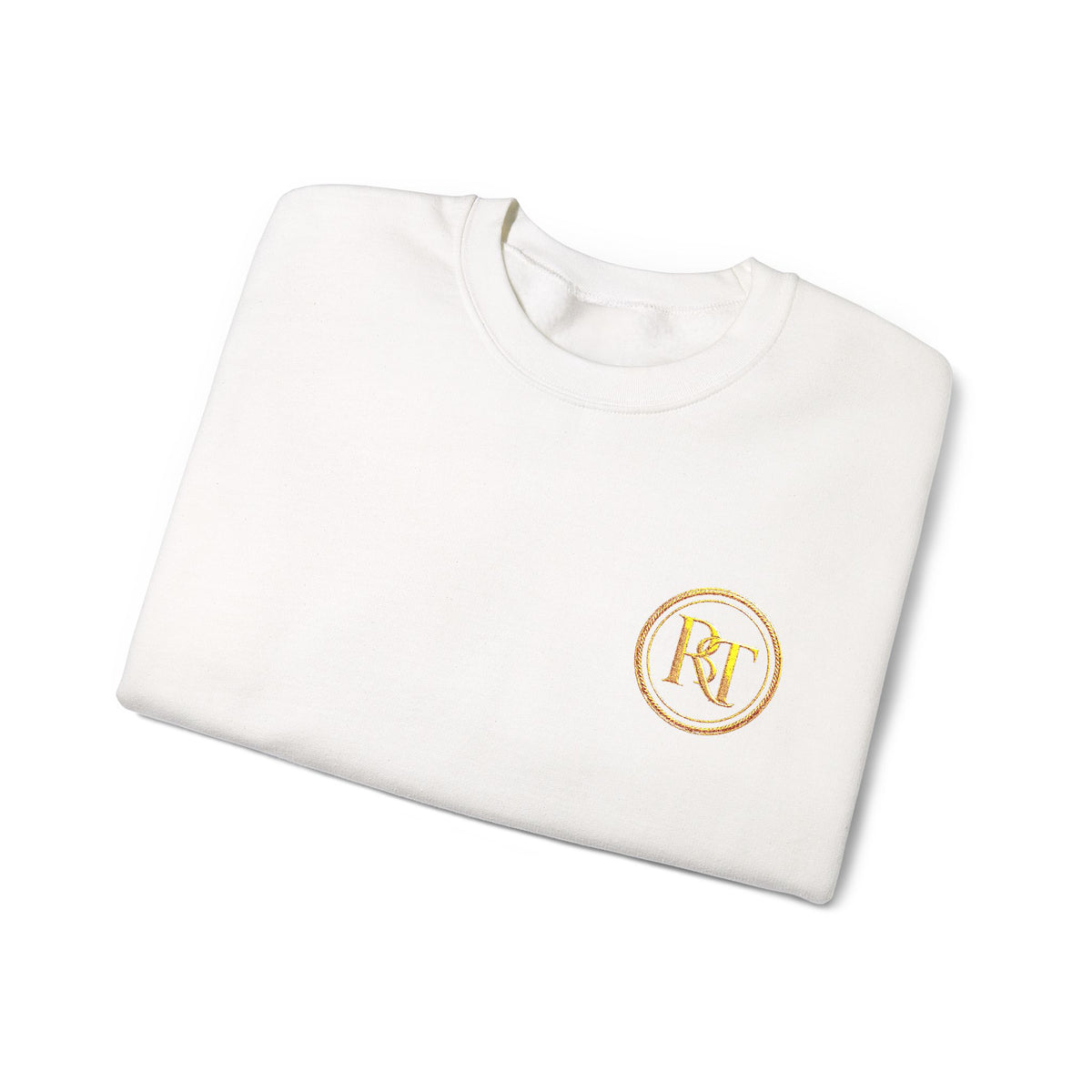 Gold Foil Monogram Crewneck Sweatshirt — Elegant Initial Pullover