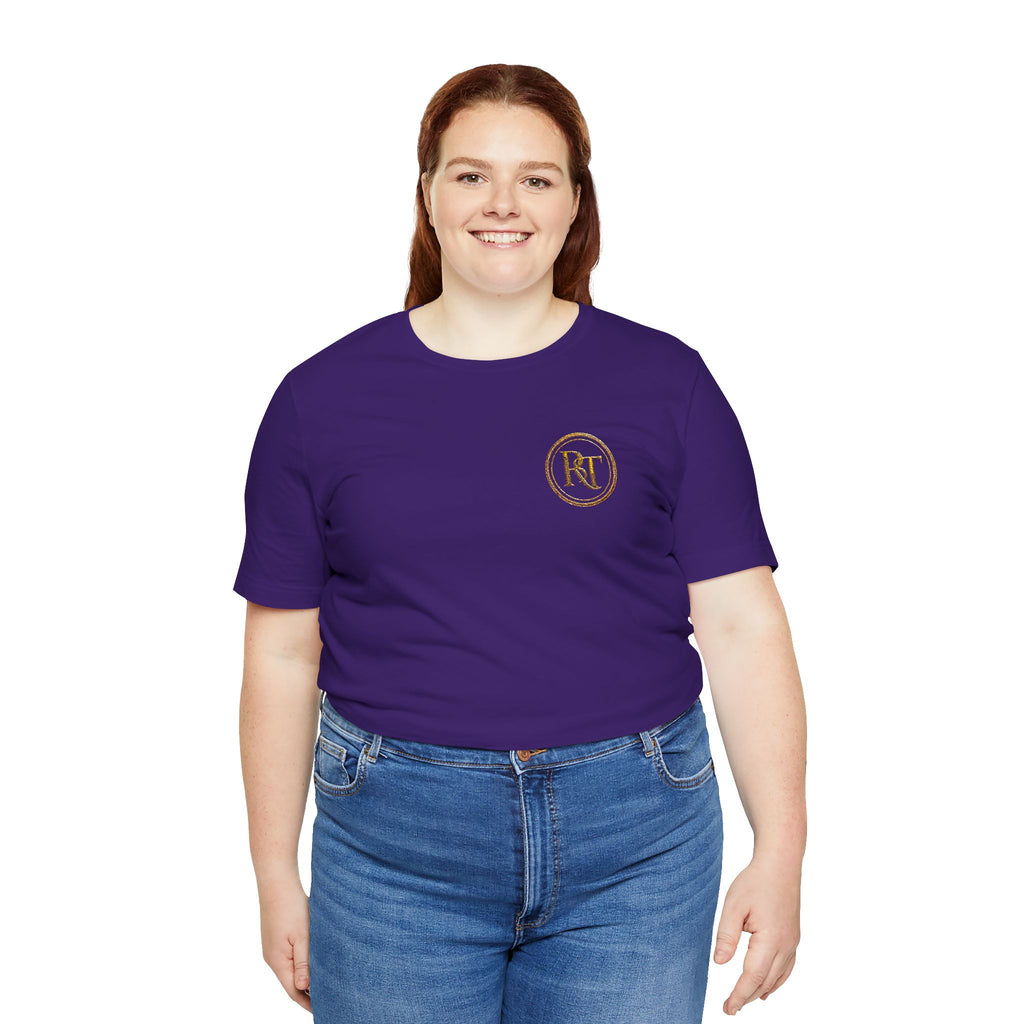 R+ Floral Monogram Tee — Elegant Initials Pocket T-Shirt