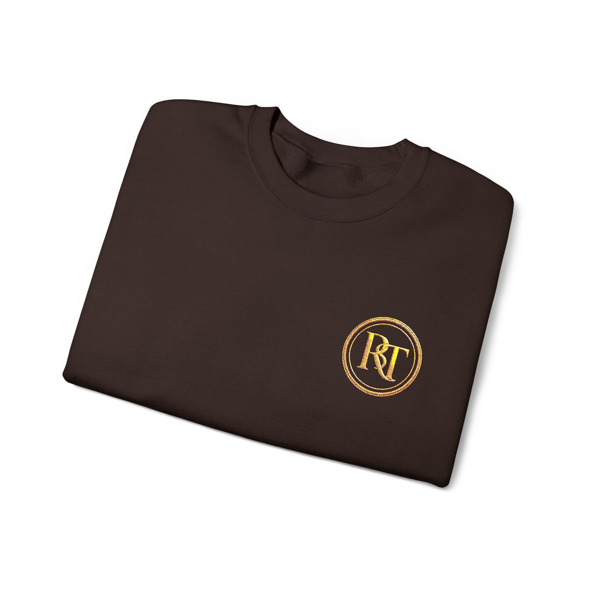 Gold Foil Monogram Crewneck Sweatshirt — Elegant Initial Pullover