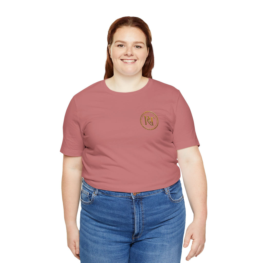 R+ Floral Monogram Tee — Elegant Initials Pocket T-Shirt