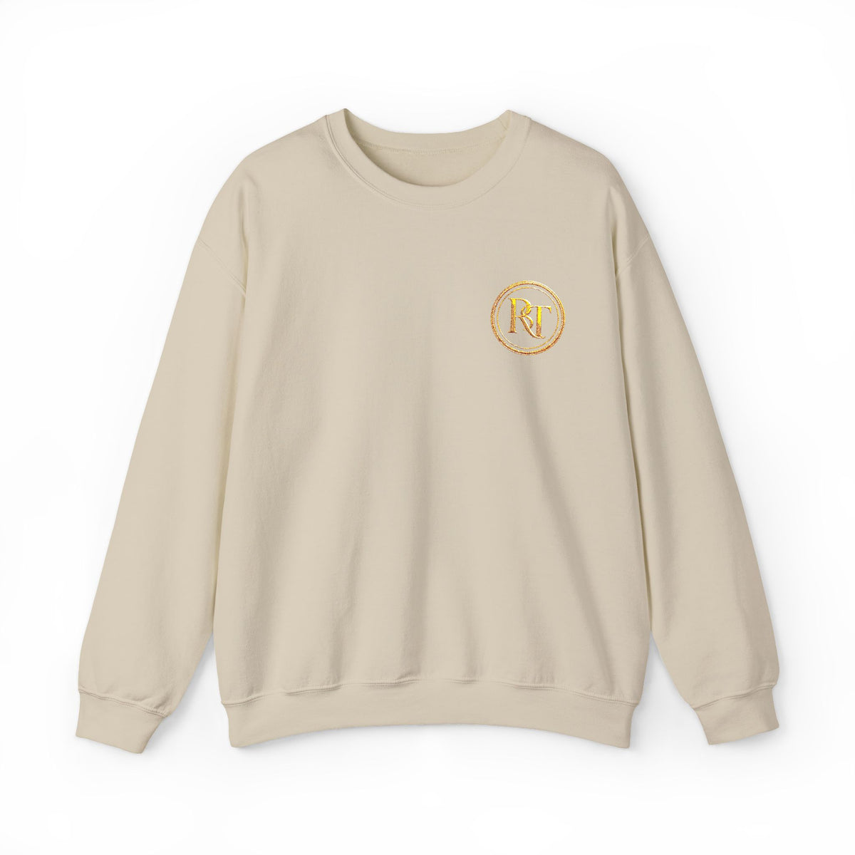 Gold Foil Monogram Crewneck Sweatshirt — Elegant Initial Pullover