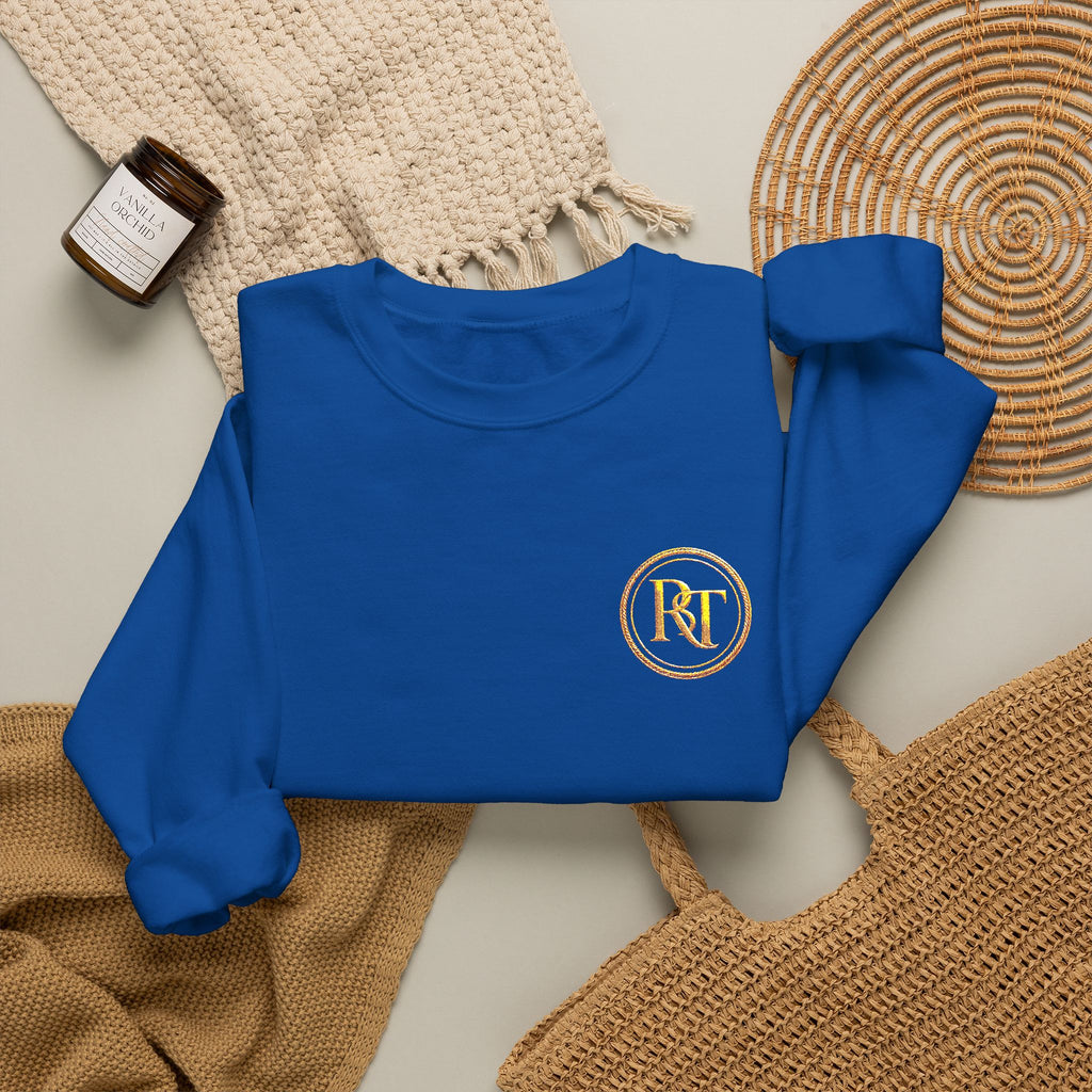 Gold Foil Monogram Crewneck Sweatshirt — Elegant Initial Pullover