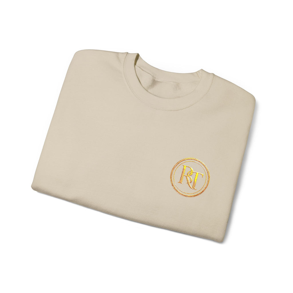 Gold Foil Monogram Crewneck Sweatshirt — Elegant Initial Pullover